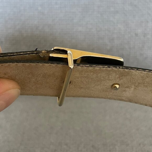 PIERRE CARDIN Blue Leather Belt Logo 32 / 80, Medium, 1 Inch Width - Picture 8 of 16